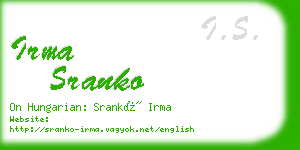 irma sranko business card